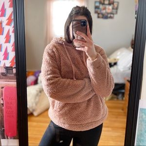 Pink Sherpa Hoodie